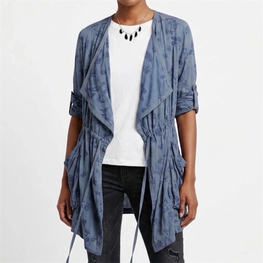 Anthropologie Hei Hei Melita Blue Embroidered Kimono Jacket Cardigan XS